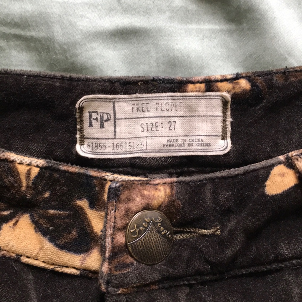 Free People Velvet Pattern Cropped Pants